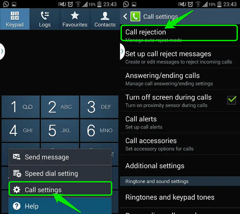 بلاک کردن تماسها از طریق بخش گزارش تماس مرحله اول | دیجی گلکسی